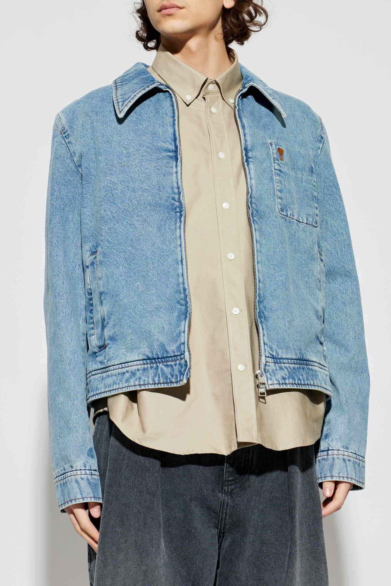 ジャケット・アウター ami alexandre mattiussi denim jacket Ami Alexandre Mattiussi Denim jacket with patch | Men's | Vitkac